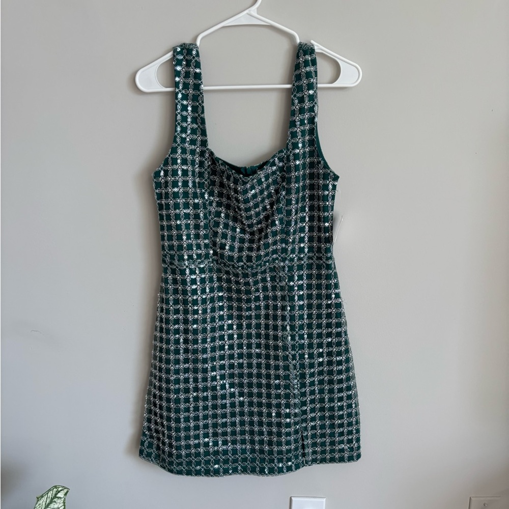Altar'd State Green beaded Mini Dress